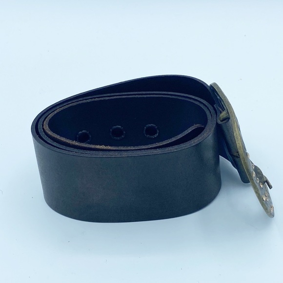Aldo Wide Brown Italian Leather Belt, Size S - Picture 3 of 7